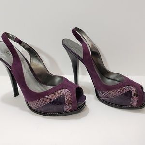 Women's GUESS Slingback Open Toe Platform PURPLE H